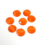 Fiber-Optic Flat Back Stone with Faceted Top and Table - Round 07MM CAT'S EYE ORANGE