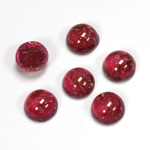 Glass Medium Dome Lampwork Cabochon - Round 09MM GOLD FLECK RUBY (05052)