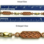 Brass Chain 13X4 HEXAGON LINK with Brass Diamond SPACER