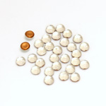 Glass Medium Dome Foiled Cabochon - Round 04MM CRYSTAL