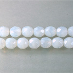 Czech Glass Fire Polish Bead - Round 08MM WHITE OPAL