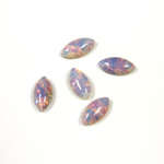 Glass Medium Dome Lampwork Cabochon - Navette 10x5MM FIRE OPAL (01003)