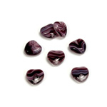 Czech Pressed Glass Bead - Smooth Heart 08x8MM PORPHYR AMETHYST