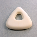 Plastic Bead - Opaque Color Smooth Triangle Pendant 38MM MATTE IVORY