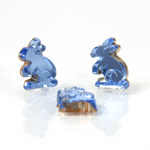 Glass Flat Back Foiled Mirror - Rabbit 10MM LT SAPPHIRE