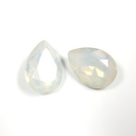 Cut Crystal Point Back Fancy Stone Foiled - Pear 18x13MM OPAL WHITE