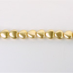 Czech Glass Pearl Bead - Heart 06x6MM GOLD 70486