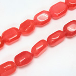 Gemstone Bead - Smooth Cushion Octagon 14x10MM Dyed QUARTZ Col. 98 SALMON