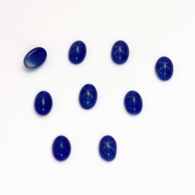 German Glass Medium Dome Cabochon - Oval 06x4MM ROYAL STAR BLUE