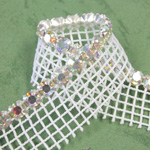 Rhinestone Banding with MC Chaton 1 Row with Net One Edge - Round 19SS CRYSTAL AB-WHITE-SILVER