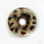 Plastic  Bead - Mixed Color Smooth Round Donut 30MM WHITE TORTOISE