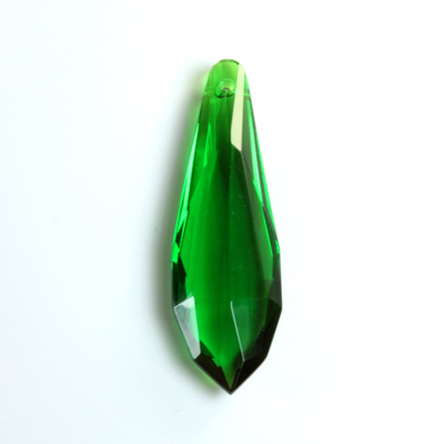 Plastic Pendant -Transparent Faceted Fancy 40x12MM EMERALD