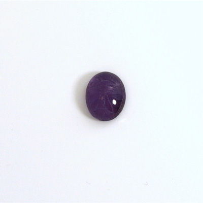 Gemstone Flat Back Carved Scarab 10x8MM AMETHYST