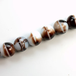 Czech Pressed Glass Bead - Smooth Round 10MM BROWNHORN