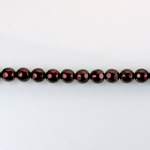 Czech Glass Pearl Bead - Round Faceted Golf 4MM GARNET 70499