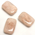 Plastic  Bead - Mixed Color Smooth Flat Rectangle 22x14MM LT ROSE QUARTZ