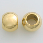 Metalized Plastic Smooth Bead with 11MM Hole - Round 18MM GOLD