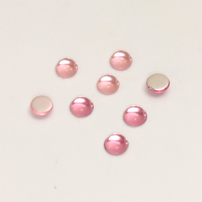 Plastic Flat Back Foiled Cabochon - Round 05MM ROSE