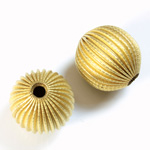 Brass Corrugated Bead - Fancy Dimpled Round 18MM RAW