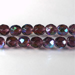 Czech Glass Fire Polish Bead - Round 08MM AMETHYST AB