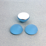 Plastic Flat Back Foiled Cabochon - Round 15MM MATTE LIGHT SAPPHIRE