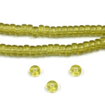 Czech Pressed Glass Roller Bead - Smooth Pony 04MM OLIVE