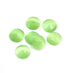 Fiber-Optic Flat Back Cabochon - Rauten Rose Round 09MM CAT'S EYE LT GREEN