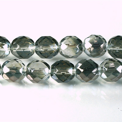 Czech Glass Fire Polish Bead - Round 10MM 1/2 Coated VALENTINITE