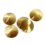 Fiber-Optic Flat Back Cabochon - Rauten Rose Round 12MM CAT'S EYE LT BROWN