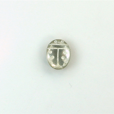 Glass Flat Back Lady Bug Stone with White Engraving - Oval 10x8MM CRYSTAL