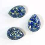 Glass Medium Dome Lampwork Cabochon - Pear 18x13MM SEA BLUE OPAL (02208)