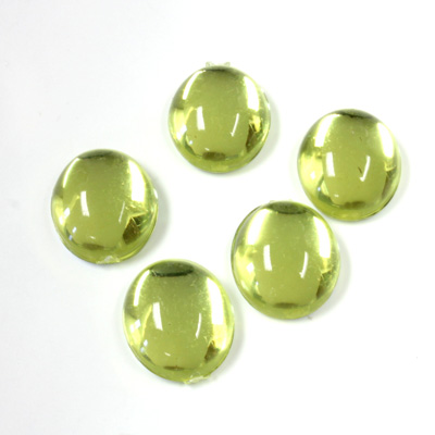 Plastic Flat Back Foiled Cabochon - Oval 12x10MM JONQUIL