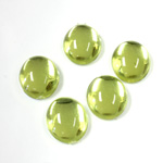 Plastic Flat Back Foiled Cabochon - Oval 12x10MM JONQUIL