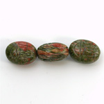 Gemstone Scarab Bead with Large Hole - Oval 16x12MM EPIDOTE