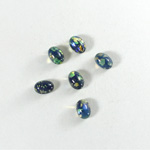 Glass Medium Dome Lampwork Cabochon - Oval 06x4MM BLACK OPAL (00374)