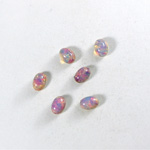 Glass Medium Dome Lampwork Cabochon - Oval 06x4MM FIRE OPAL (01003)