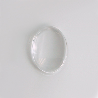 Czech Glass Low Dome Cabochon - Oval 25x18MM CRYSTAL Unfoiled