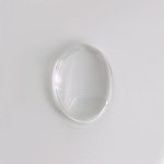 Czech Glass Low Dome Cabochon - Oval 25x18MM CRYSTAL Unfoiled