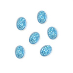 Glass Medium Dome Lampwork Cabochon - Oval 08x6MM AQUA OPAL (05143)