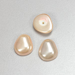 Glass Cabochon Baroque Top Pearl - Potato 16x14MM LT ROSE