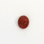 Gemstone Flat Back Carved Scarab 12x10MM RED JASPER