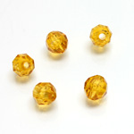 Plastic Bead - Transparent Faceted Round 08MM TOPAZ