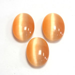 Fiber-Optic Flat Back Cabochon - Oval 18x13MM CAT'S EYE PEACH