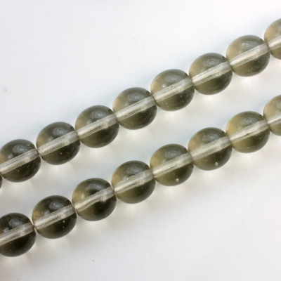 Czech Pressed Glass Bead - Smooth Round 08MM BLACK DIAMOND