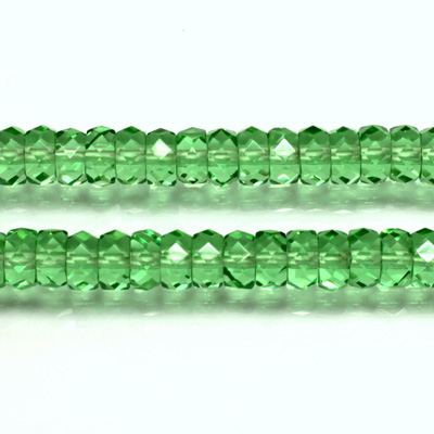 Czech Glass Fire Polished Bead - Rondelle 06x3MM PERIDOT