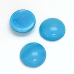 Glass Medium Dome Cabochon - Round 15MM MOONSTONE AQUA