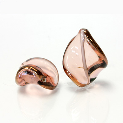 Czech Glass Lampwork Bead - Twist 24x14MM COPPER WRAP ROSALINE
