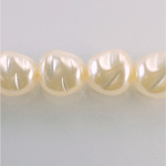 Czech Glass Pearl Bead - Baroque Oblong 14x13MM WHITE 70401