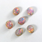 Glass Medium Dome Lampwork Cabochon - Oval 10x8MM FIRE OPAL (01003)