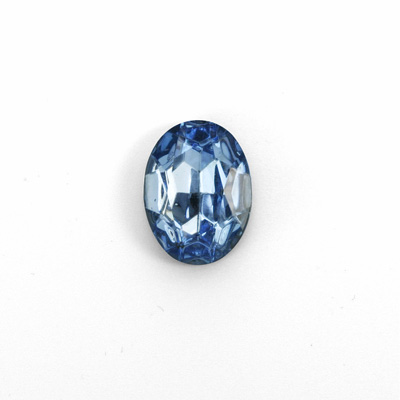 Glass Point Back Foiled Tin Table Cut (TTC) Stone - Oval 14x10MM LT SAPPHIRE